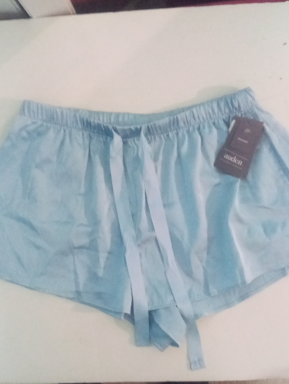 * Auden Light Blue Satin Sleep Shorts XS NWT $20